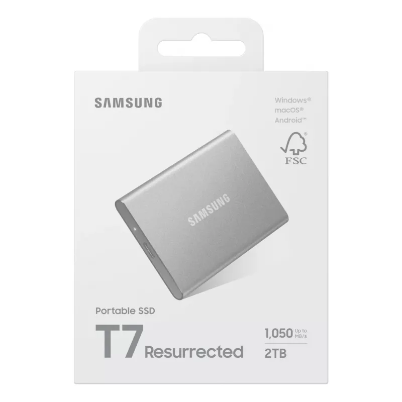 Unidad de estado sólido externa Samsung MU-PD2T0G/WW 2 TB USB Type-C 3.2 Gen 2 (3.1 Gen 2) plata