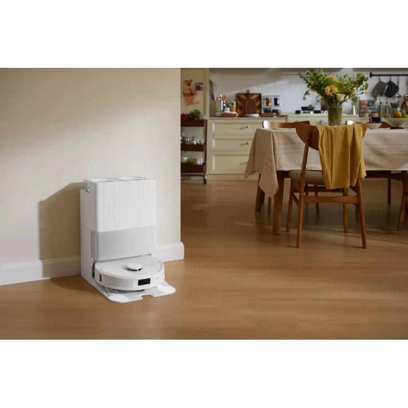 Robot aspirador Roborock Qrevo C Pro — blanco, depósito de polvo 0,325 l, 180 min de autonomía, Li-Ion 5200 mAh, forma redonda