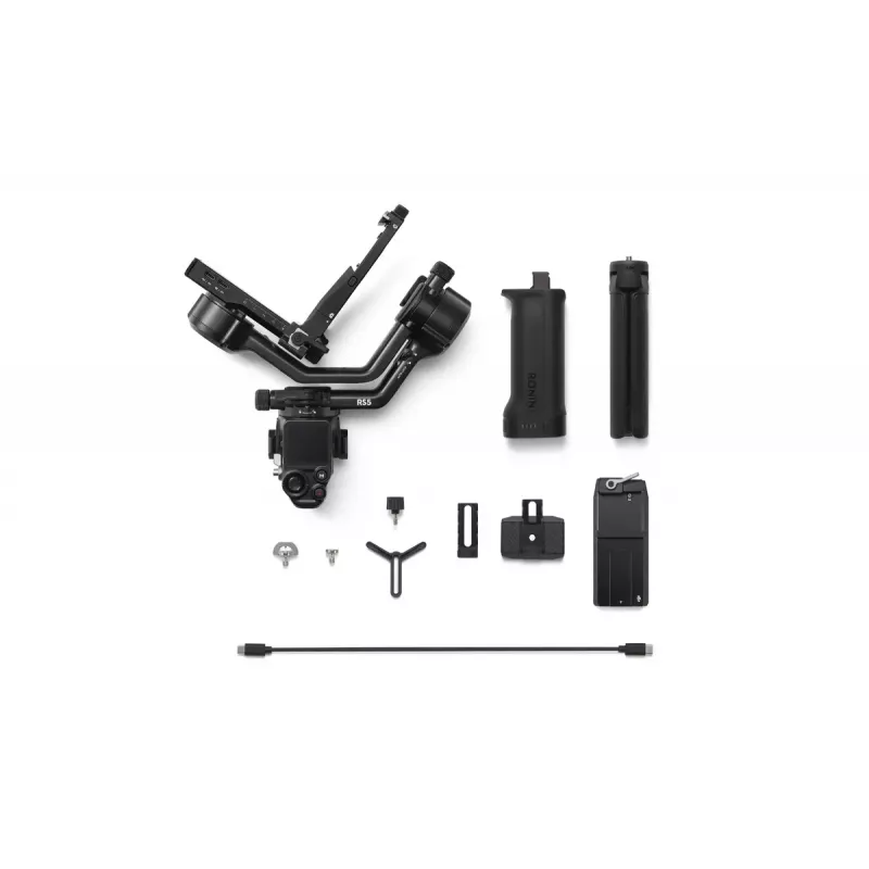 Estabilizador de cámara DJI RS 5 — aluminio, negro, 30 h de autonomía, 1,46 kg