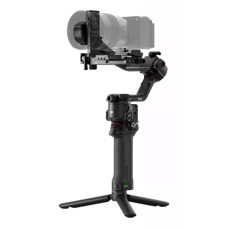 Estabilizador de cámara DJI RS 5 — aluminio, negro, 30 h de autonomía, 1,46 kg