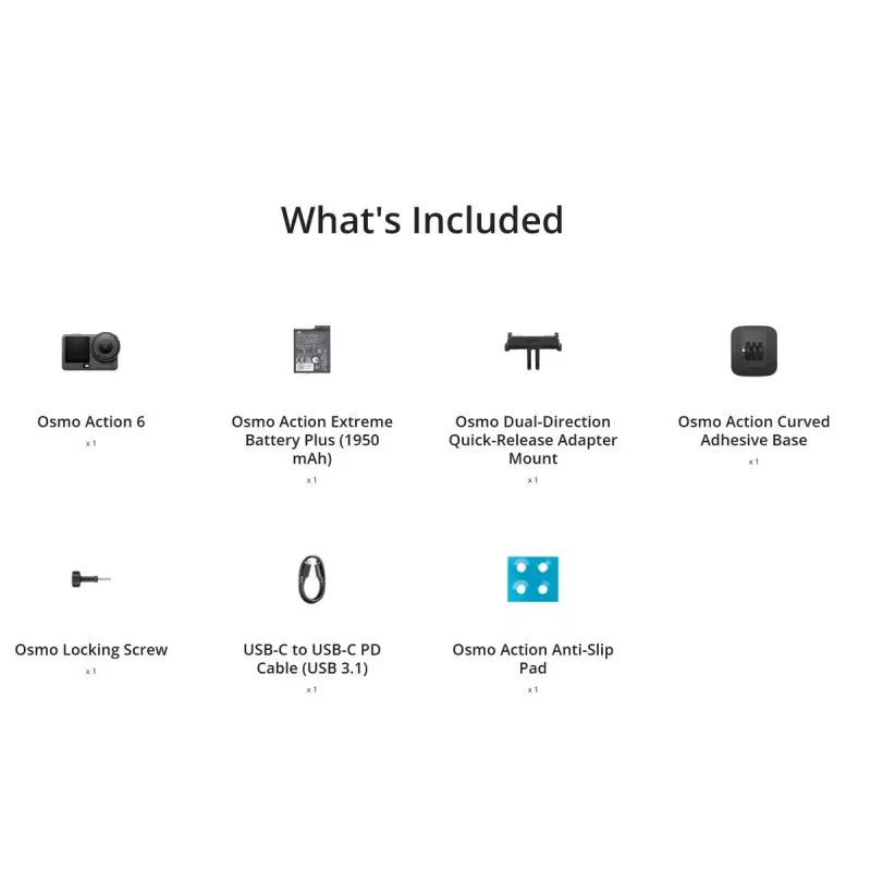 Cámara de acción DJI Osmo Action 6 Standard Combo — 38 MP CMOS, 4K Ultra HD, campo de visión de 155°, zoom digital de 2 aumentos