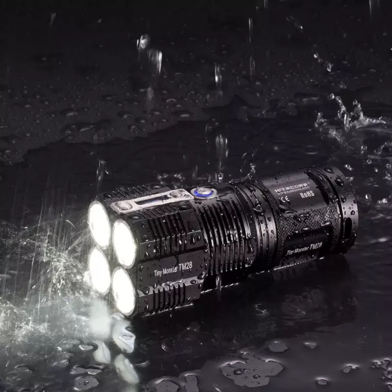 Linterna de mano Nitecore TM28, LED 4×, máx. 6000 lm, Li-Ion, negra, 142 mm de longitud, 414 g
