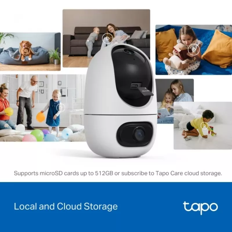 Cámara de vigilancia IP TP-Link Tapo C245D 2304×1296, objetivo de 3,1 mm, 104,3° hor., montaje en techo/pared, inalámbrica, interior, blanca