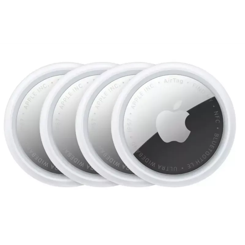 Localizador personal Apple AirTag Plata Blanco — pack de 4, pila CR2032, 11,8 g, Ø 31,9 mm