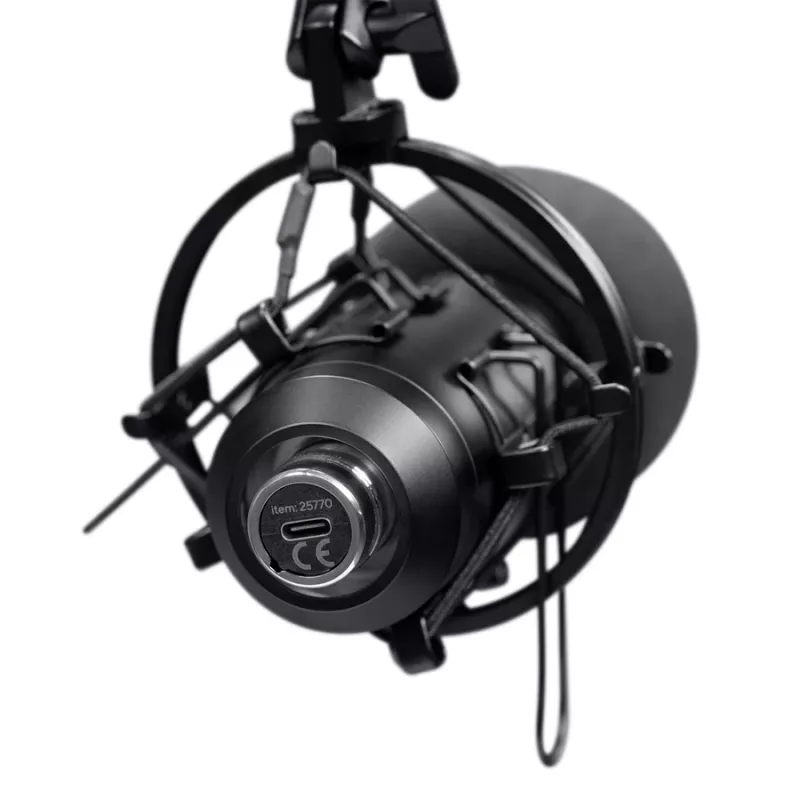 Micrófono para podcast TRUST GXT 270 Emita II+ — condensador USB, con cable, carcasa de metal, negro, cable de 2,5 m