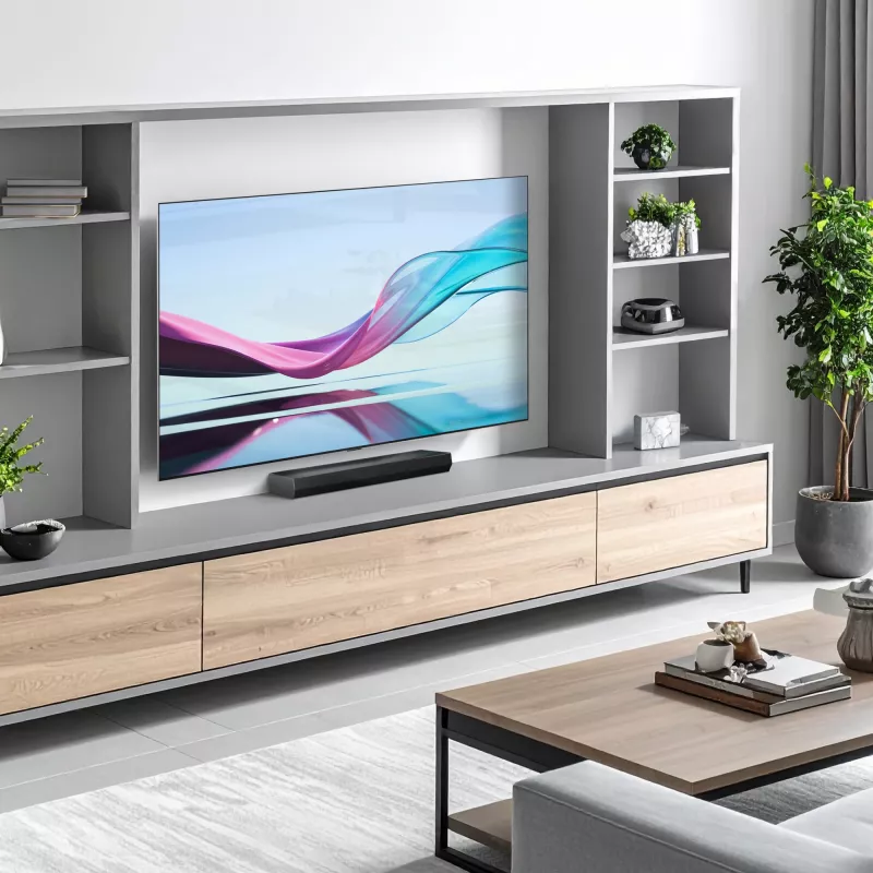 Barra de sonido LG S20A 2.0 canales, 50 W, Bluetooth SBC/AAC, con cable e inalámbrica, negra, 650×99×63 mm