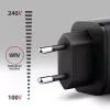 Cargador de pared AXAGON ACU-PQ67D, 67W, USB-C PD3.0 + USB-A QC4+, 2 salidas, pantalla LCD, 100–240V