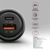 Cargador de coche AXAGON PWC-PQ48, 48 W, USB-C (PD3.0) + USB-A (QC4+), entrada 12–24 V, negro