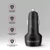 Cargador de coche AXAGON PWC-PQ48, 48 W, USB-C (PD3.0) + USB-A (QC4+), entrada 12–24 V, negro