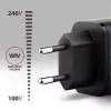 Fuente de alimentación AXAGON ACU-PQ67, 67W, PD3.0 + QC4+, 1x USB-C + 1x USB-A, 100–240V, gris/negro