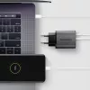 Fuente de alimentación AXAGON ACU-PQ67, 67W, PD3.0 + QC4+, 1x USB-C + 1x USB-A, 100–240V, gris/negro