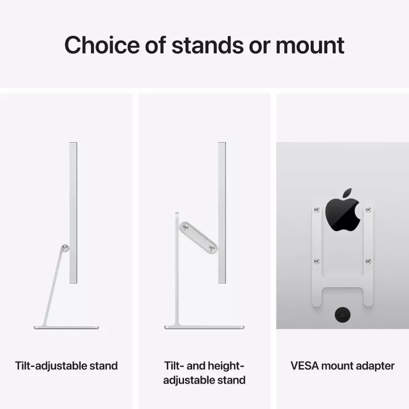 Monitor Apple Studio Display 27 pulgadas 5K (5120×2880) LED, cristal estándar, soporte VESA, Plata