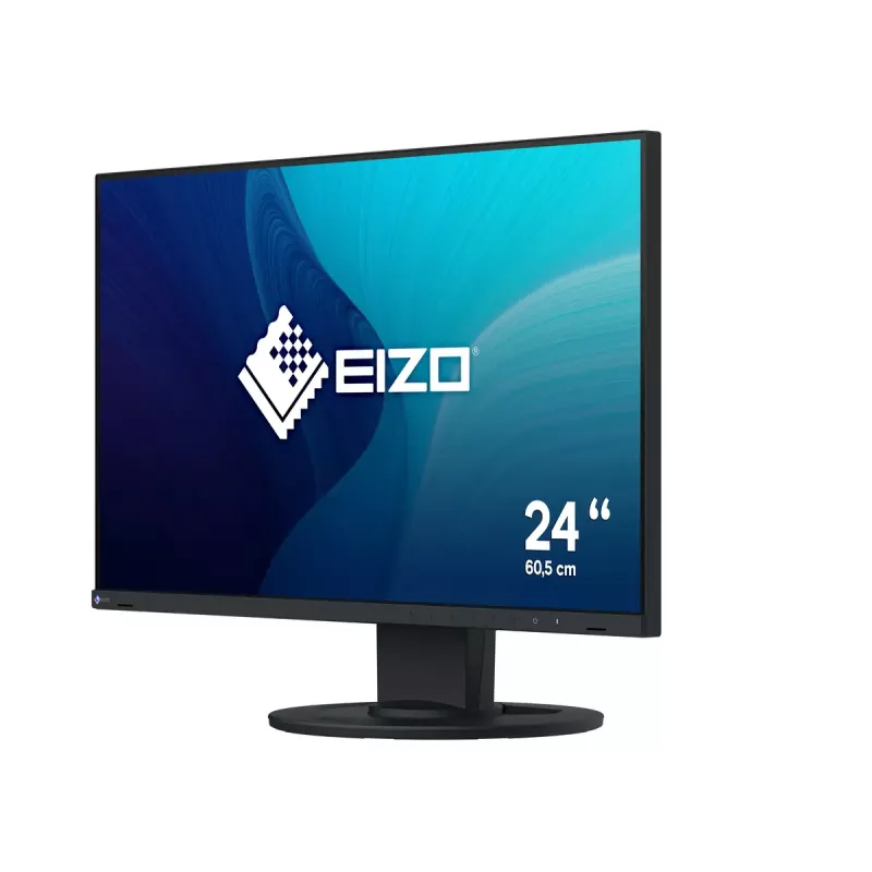Monitor de ordenador EIZO FlexScan EV2400R-BK 23,8 inch (60,5 cm) Full HD 1920x1080 IPS LCD, 5 ms, hub USB, altavoces, VESA, regulable en altura, negro