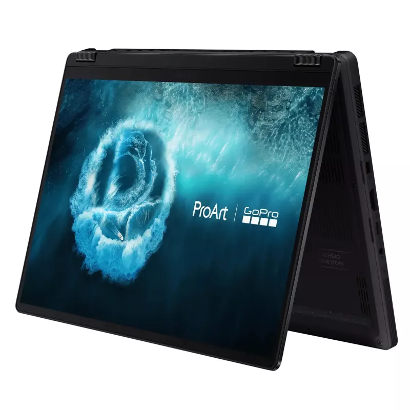 Portátil convertible 2 en 1 ASUS ProArt PX13 HN7306EAC GoPro Edition — AMD Ryzen AI Max+ 395, 3 GHz, 13,3 inch 3K táctil, 128 GB LPDDR5x, 1 TB SSD, Windows 11 Pro, negro