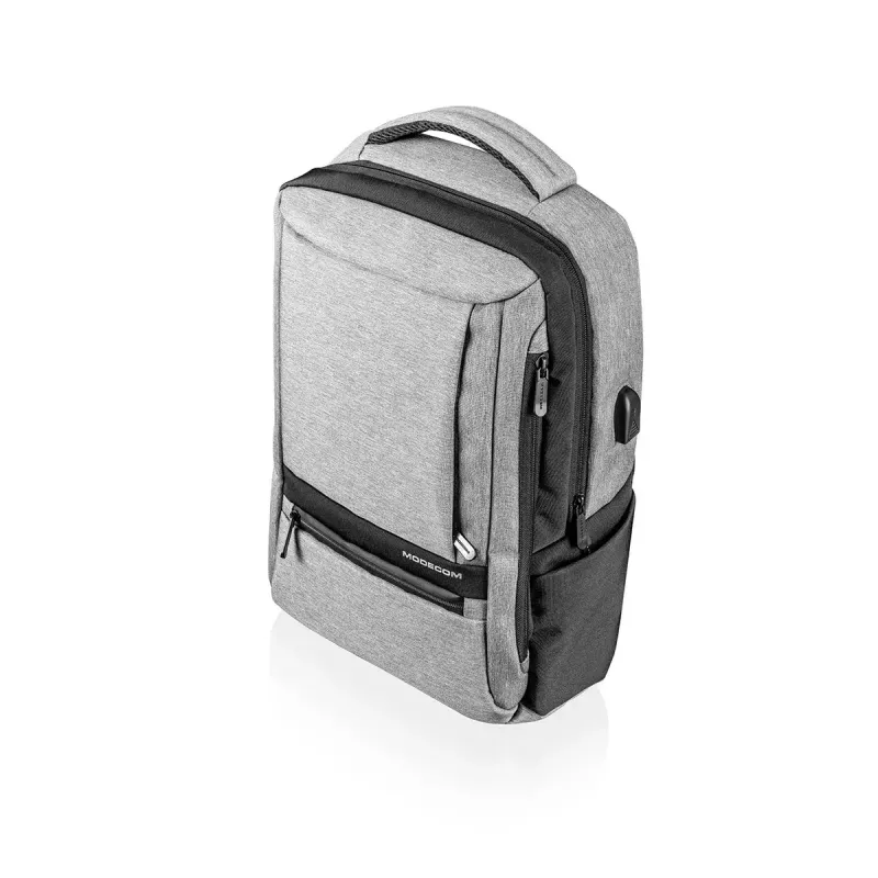 Mochila Modecom SMART 15 negra/gris poliéster 15,6