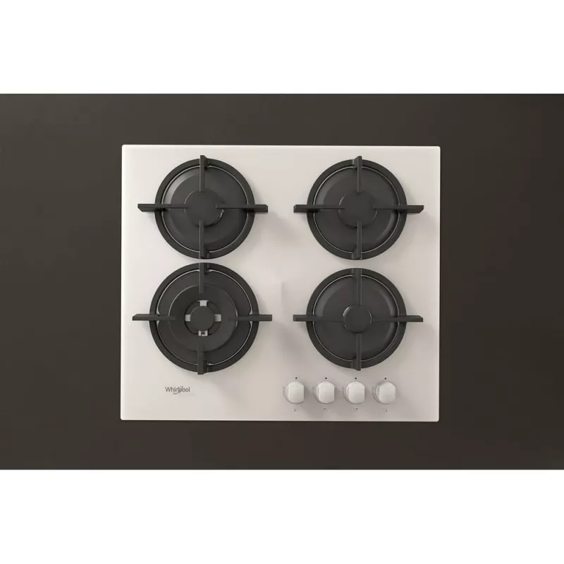 Whirlpool AKT 625/WH negro, blanco integrable 60 cm gas 4 zona(s)