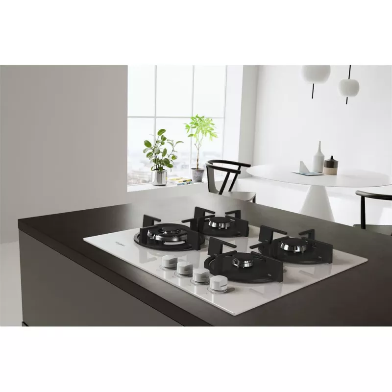 Whirlpool AKT 625/WH negro, blanco integrable 60 cm gas 4 zona(s)