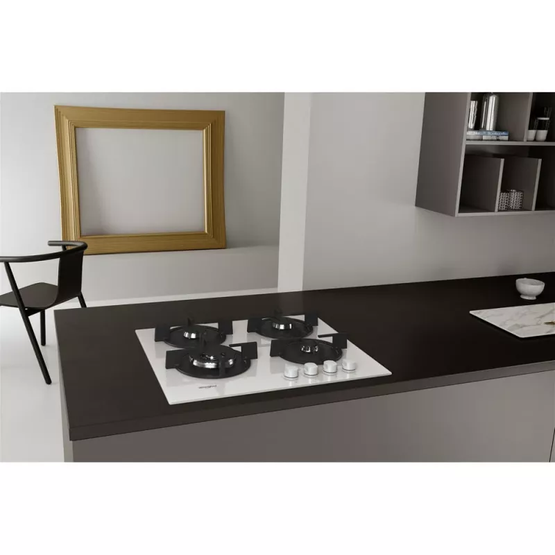 Whirlpool AKT 625/WH negro, blanco integrable 60 cm gas 4 zona(s)