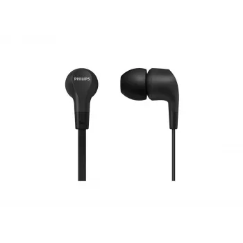 Auriculares in-ear con cable Philips TAE1105BK/00 — negros, intraaurales, cable de 1,2 m, 14,7 g