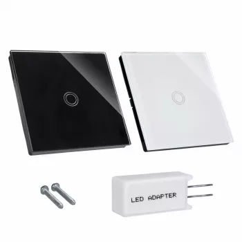 Interruptor de luz de pared MACLEAN MCE701B táctil simple, un módulo, superficie