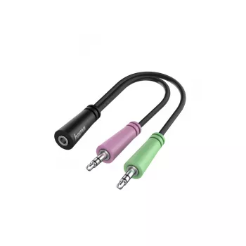 Cable de audio Hama 00200351 0,15 m 3,5 mm TRS 2 x 3,5 mm negro