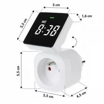 Temporizador digital GreenBlue GB610E, carga máx. 16A, IP20, ciclos de encendido/apagado programables