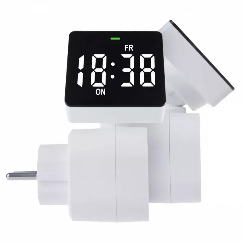 Temporizador digital GreenBlue GB610E, carga máx. 16A, IP20, ciclos de encendido/apagado programables