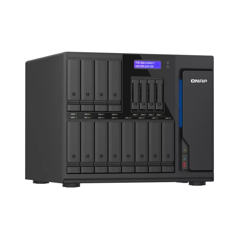 Servidor NAS/almacenamiento QNAP TVS-AIH1688ATX-U7-32G Tower 32 GB DDR5 0 TB QuTS hero Black