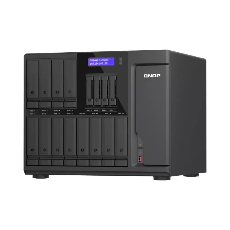 Servidor NAS/almacenamiento QNAP TVS-AIH1688ATX-U7-32G Tower 32 GB DDR5 0 TB QuTS hero Black