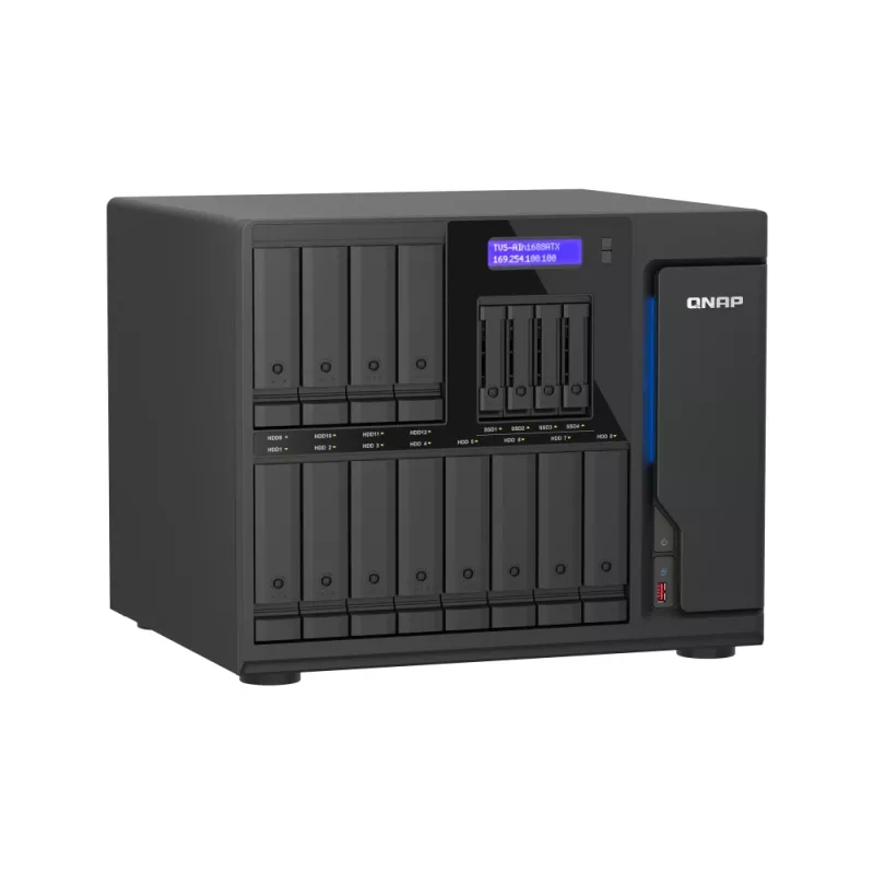 Servidor NAS/almacenamiento QNAP TVS-AIH1688ATX-U7-32G Tower 32 GB DDR5 0 TB QuTS hero Black