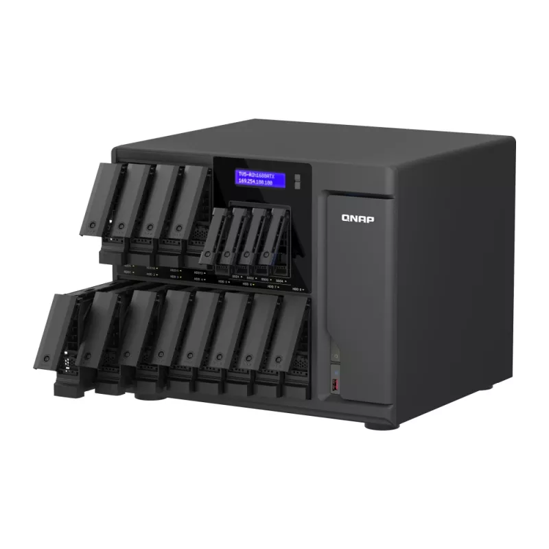 Servidor NAS/almacenamiento QNAP TVS-AIH1688ATX-U7-32G Tower 32 GB DDR5 0 TB QuTS hero Black