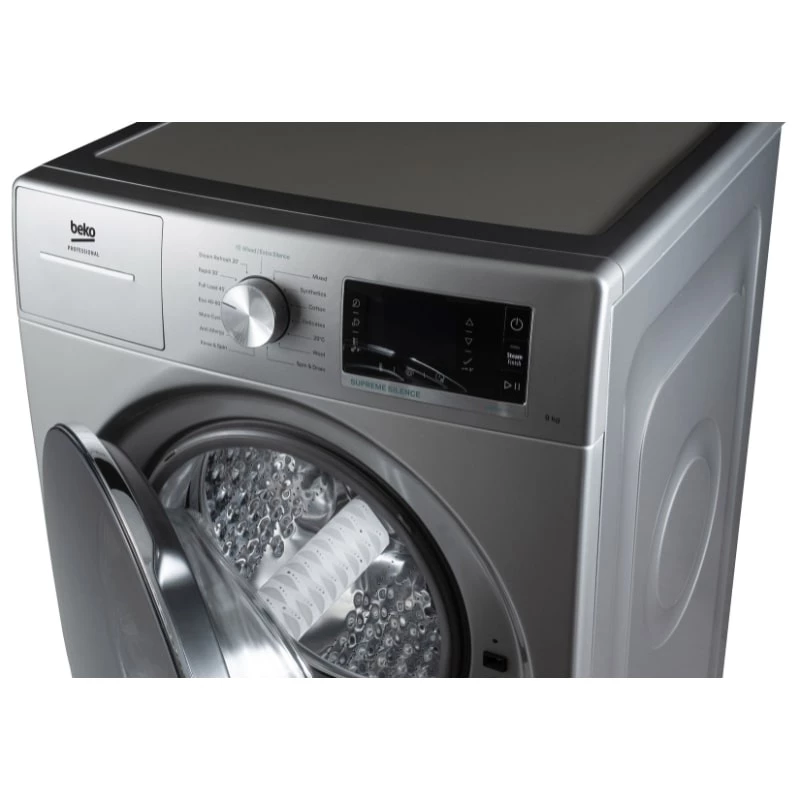 Lavadora de carga frontal BEKO AWB 912S/PRO BP – 9 kg, 1200 rpm, acero inoxidable