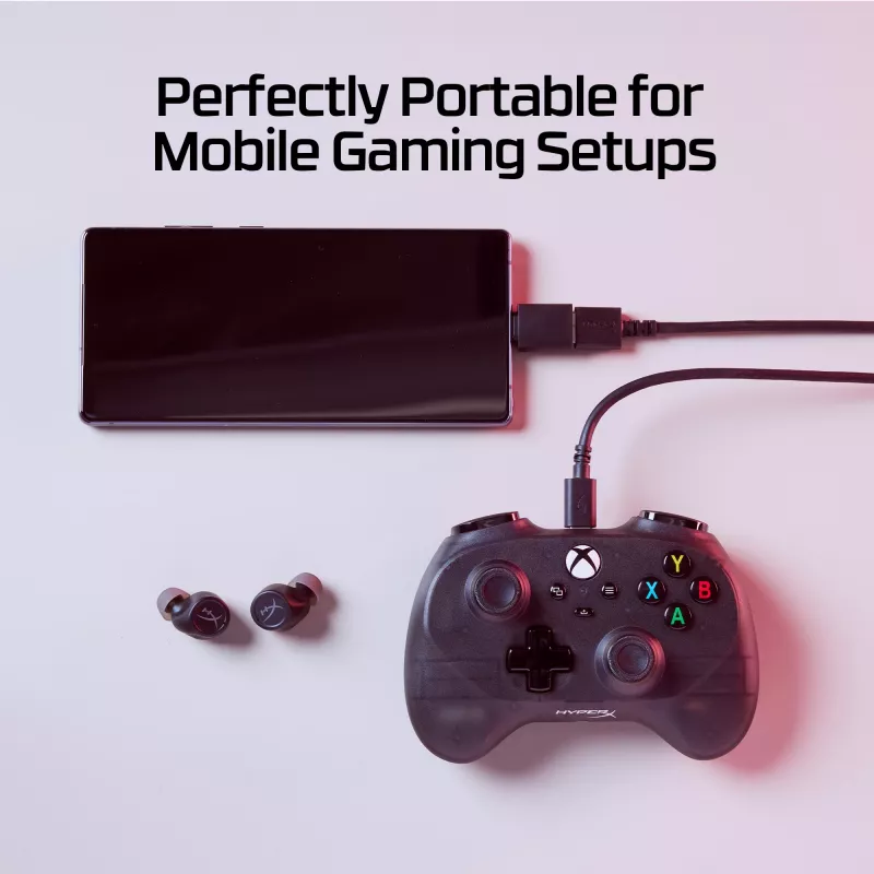 HyperX Clutch Tanto Mini WD Mando gaming, joystick, Xbox, Xbox One, con cable, USB, negro, 2,95 m