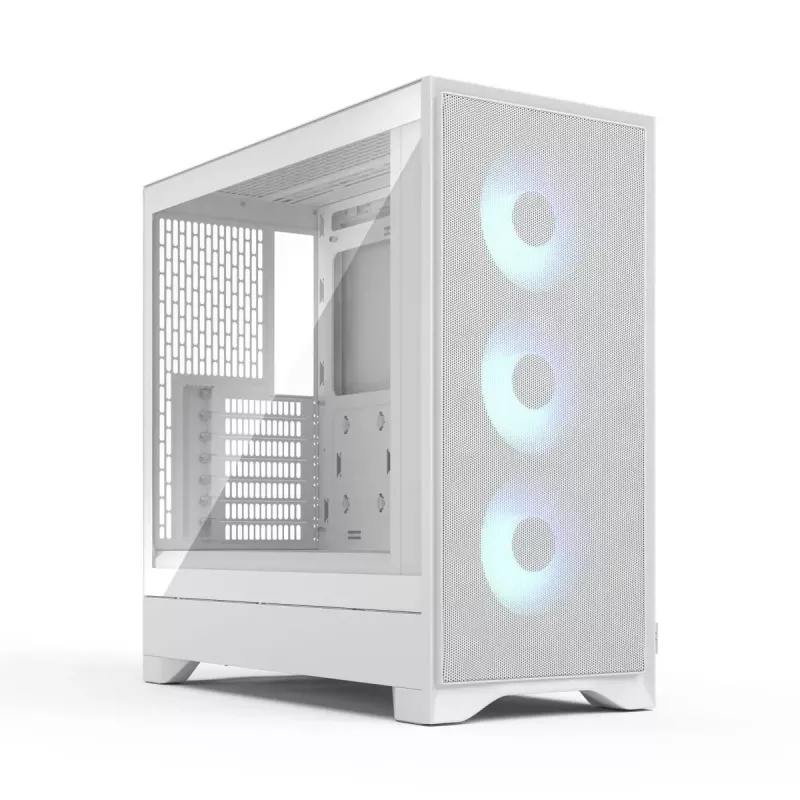Caja para PC Fractal Design Pop 2 Air blanco TG RGB Midi Tower – ATX/Micro-ATX/Mini-ITX, cristal templado, 3 ventiladores frontales de 120 mm
