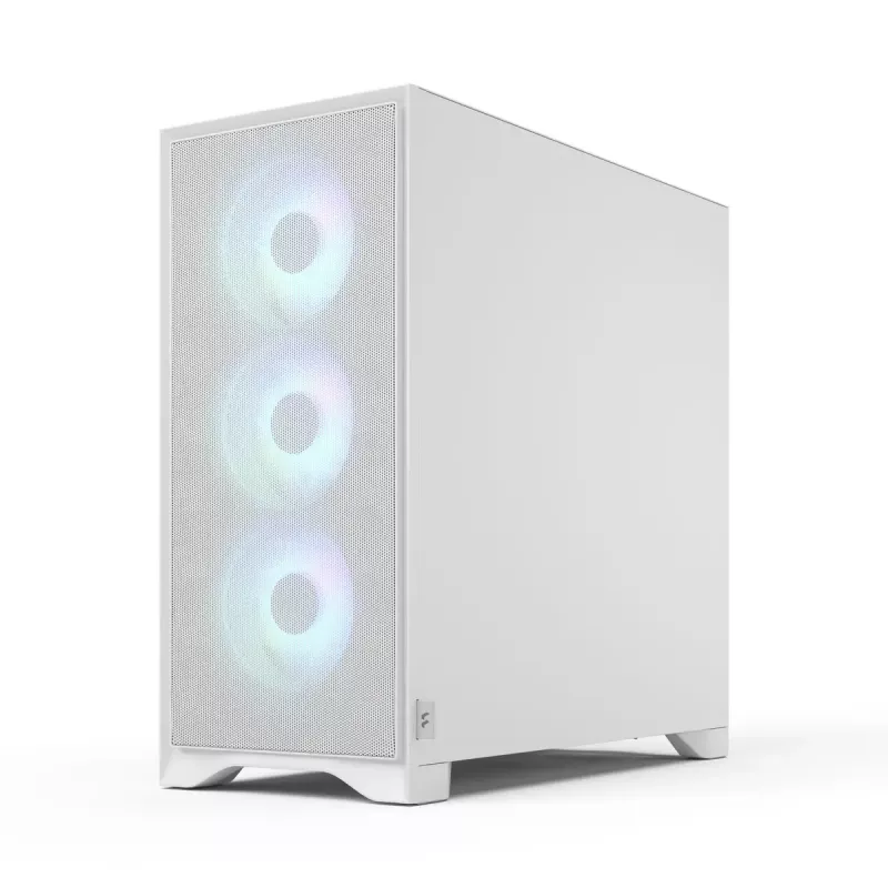 Caja para PC Fractal Design Pop 2 Air blanco TG RGB Midi Tower – ATX/Micro-ATX/Mini-ITX, cristal templado, 3 ventiladores frontales de 120 mm
