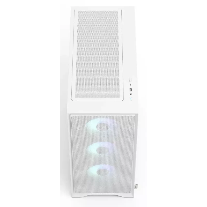 Caja para PC Fractal Design Pop 2 Air blanco TG RGB Midi Tower – ATX/Micro-ATX/Mini-ITX, cristal templado, 3 ventiladores frontales de 120 mm
