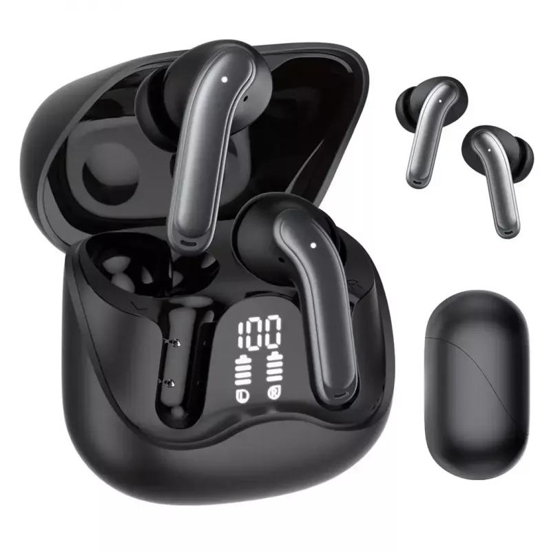 Auriculares inalámbricos in-ear Audiocore AC591 PRO — ANC híbrido, ENC, 6 micrófonos, carga USB‑C, hasta 9 h de reproducción, compatible con Tuya, negro