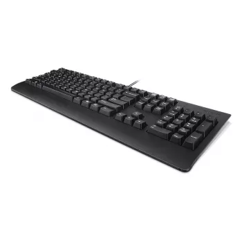 Teclado USB con cable de tamaño completo Lenovo 4Y41R64588 — inglés de EE. UU., 104 teclas, interruptores de émbolo, cable de 2 m, negro