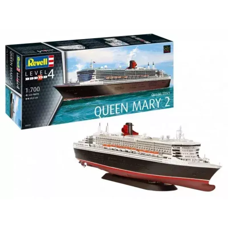 Modelo de barco de pasajeros REVELL Queen Mary 2 kit, escala 1:700