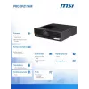 PC de sobremesa MSI PRO DP21 14M-243BEU — Intel Core i5-14400, Wi‑Fi, Bluetooth, negro