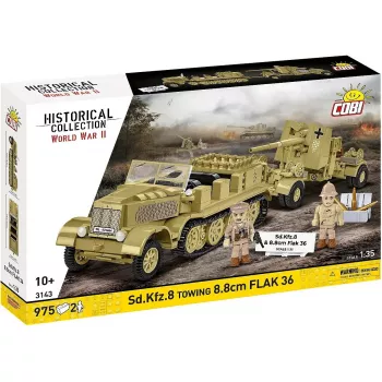 Cobi Blocks Sd.Kfz.8 con 8,8 cm Flak 36 set de construcción, 975 piezas