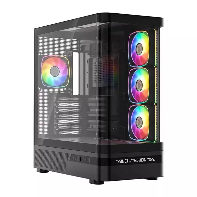 Caja de ordenador MODECOM VOLCANO AQ200 ARGB MIDI negra