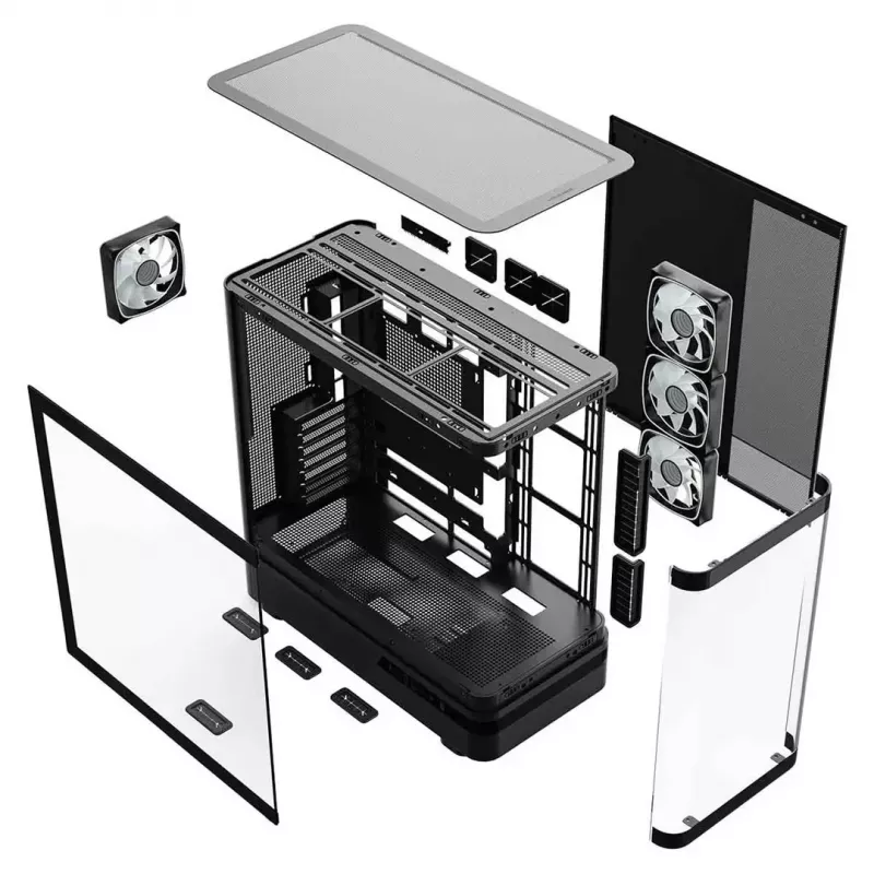 Caja de ordenador MODECOM VOLCANO AQ200 ARGB MIDI negra
