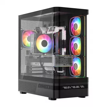 Caja de ordenador MODECOM VOLCANO AQ200 ARGB MIDI negra