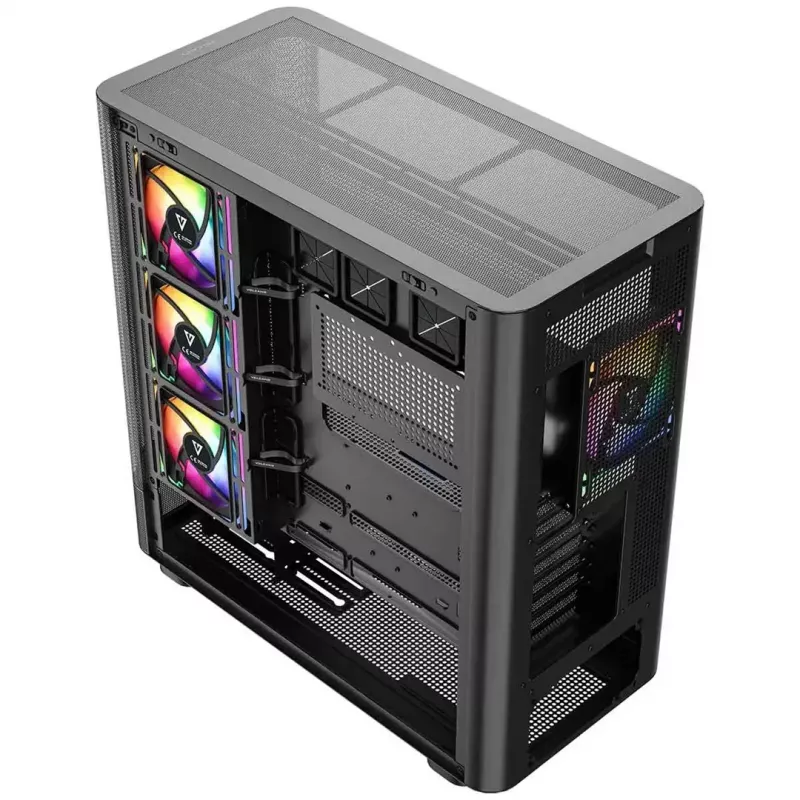 Caja de PC MODECOM VOLCANO AQ400 ARGB MIDI negra — MODECOM MC-A-AQ400-4FA-B