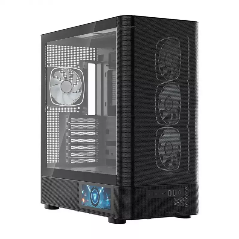 Caja de PC MODECOM VOLCANO AQ400 ARGB MIDI negra — MODECOM MC-A-AQ400-4FA-B