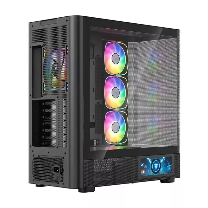Caja de PC MODECOM VOLCANO AQ400 ARGB MIDI negra — MODECOM MC-A-AQ400-4FA-B