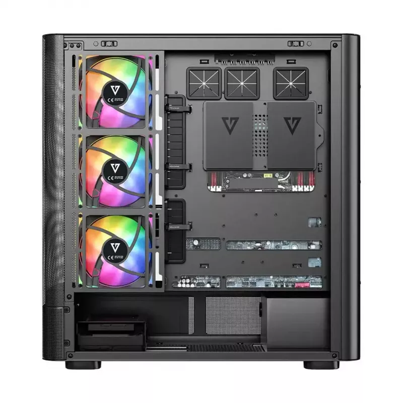 Caja de PC MODECOM VOLCANO AQ400 ARGB MIDI negra — MODECOM MC-A-AQ400-4FA-B