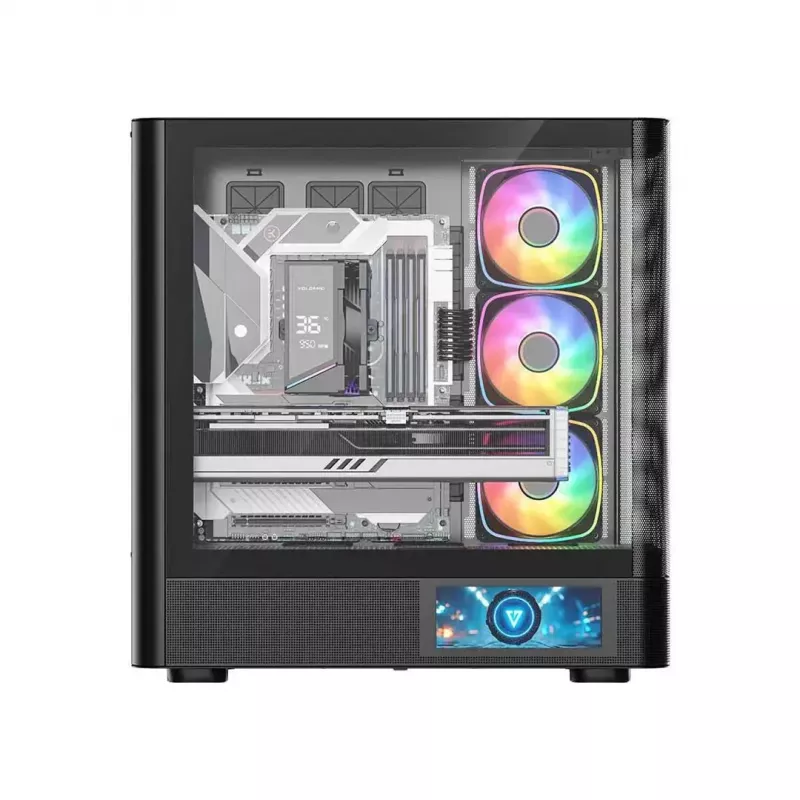 Caja de PC MODECOM VOLCANO AQ400 ARGB MIDI negra — MODECOM MC-A-AQ400-4FA-B