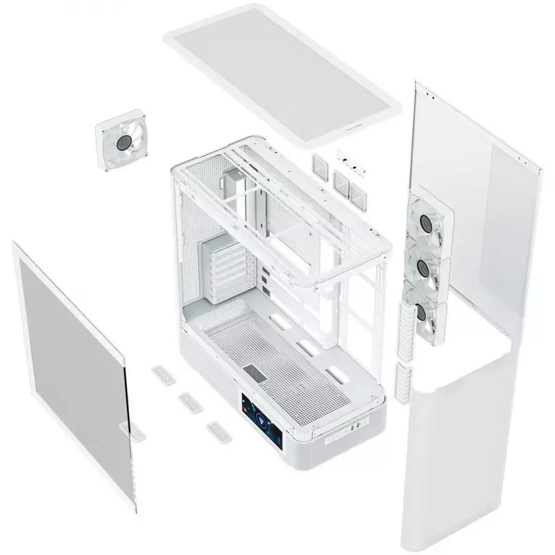 Caja de ordenador MODECOM VOLCANO AQ400 ARGB MIDI Tower, blanca